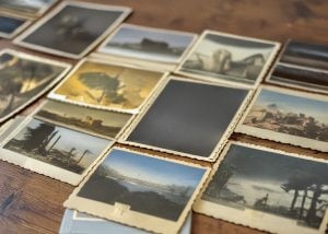 Image showing scanned copies of documents or artwork, neatly arranged for review or archiving.