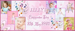 Communion day banner, designed to celebrate a First Holy Communion ceremony.