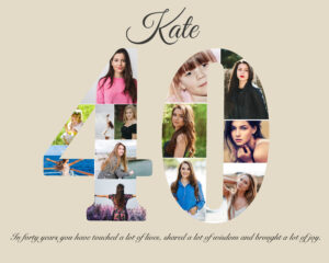 Birthday Number Photo Collage Print